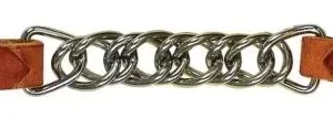 Harness Leather Flat Link Strainless Curb Chain Br