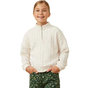 Hayden Girl's Ivory Cable Knit Sweater