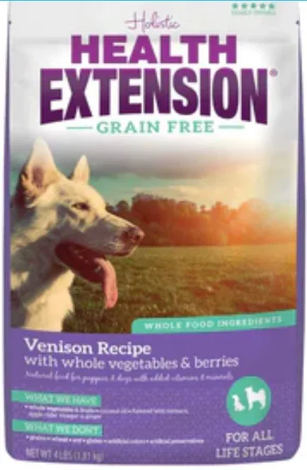 Health Extension Grain Free Venison Recipe Dry Dog Food