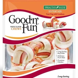 Healthy Hide Good'n' Fun Triple-Flavor Chews Small Beef, Pork and Chicken