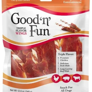 Healthy Hide Good'n' Fun Triple-Flavor Wings Chicken, Pork and Beef Hide
