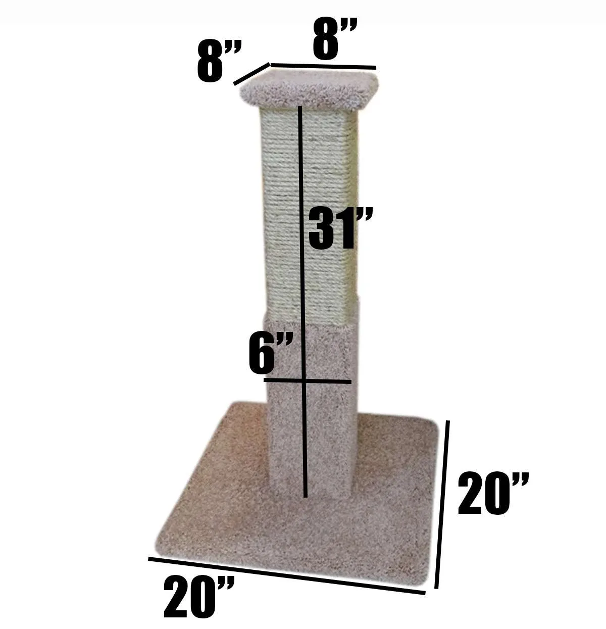 Heavy Duty Cat Scratching Post | Solid Wood Cat Post for Large Cats - Image 2