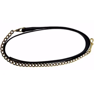Henri De Rivel Leather Lead with 24In Chain