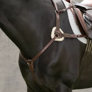 Henri de Rivel Pro 5-Point Elastic Breastplate Martingale with Running Attachment