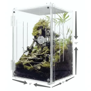 Herpcult Acrylic Enclosure Front-Opening Small (With slits and lock) 8"x8"x12"