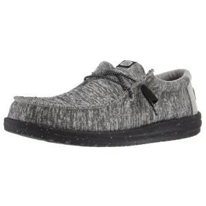 Hey Dude Mens Dark Grey Wally Sport Knit Casual Shoe
