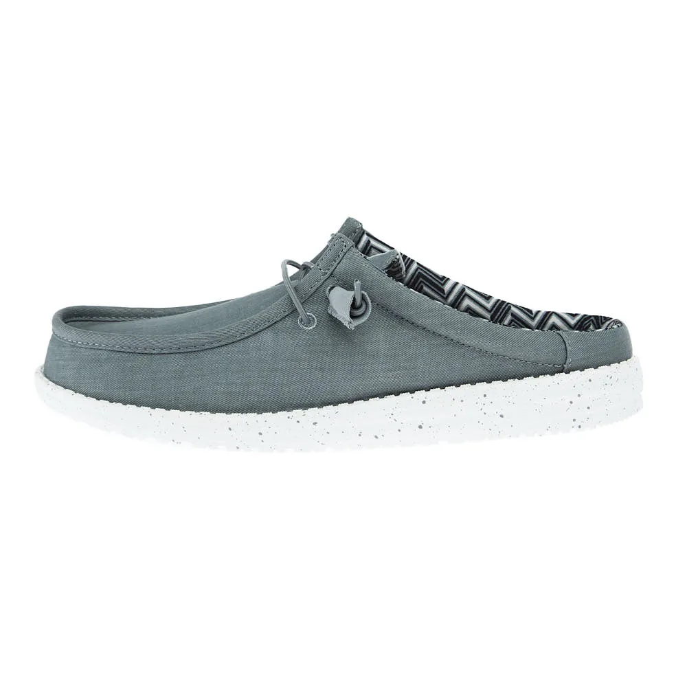 Hey Dude Men`s Grey Wally Slip Stretch Canvas Casual - Image 2