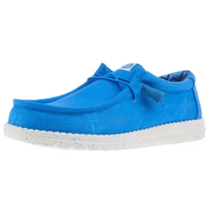 Hey Dude Mens Wally Canvas Blue Casual Shoe