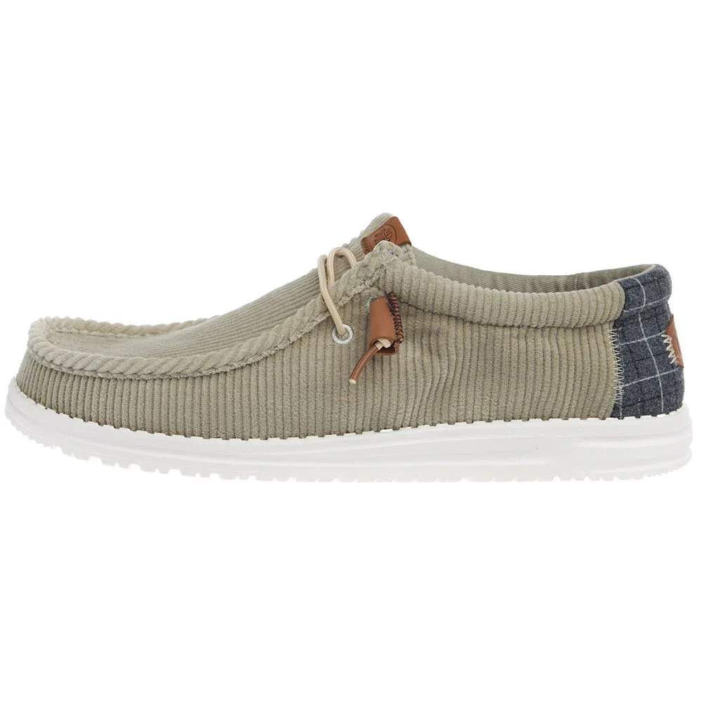 Hey Dude Men's Wally Stone Grey Plaid Corduroy Casual - Image 2