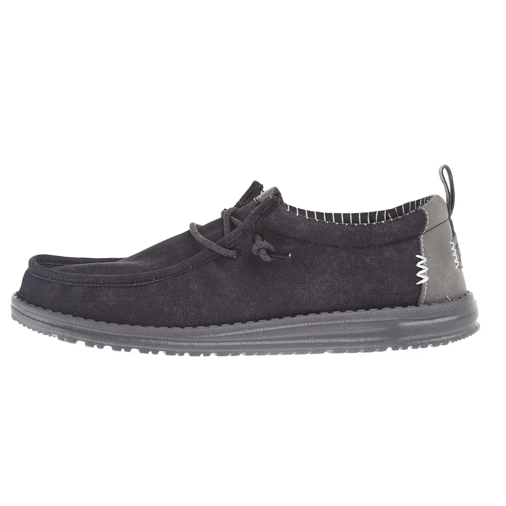 Hey Dude Men's Wally Vintage Classic Black Oyster Casual - Image 2