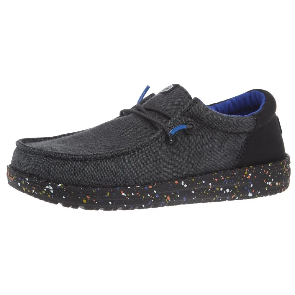 Hey Dude Wally Youth Funk Splatter Black Casual Shoe