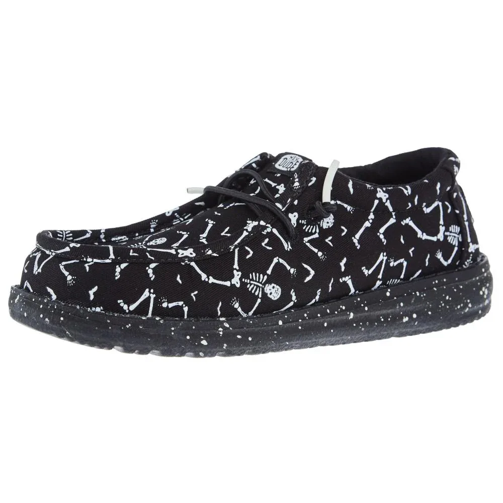 Hey Dude Wally Youth Skeletons Black