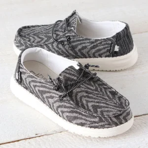 Hey Dude Wendy Woven Zebra Black Stripe Shoes
