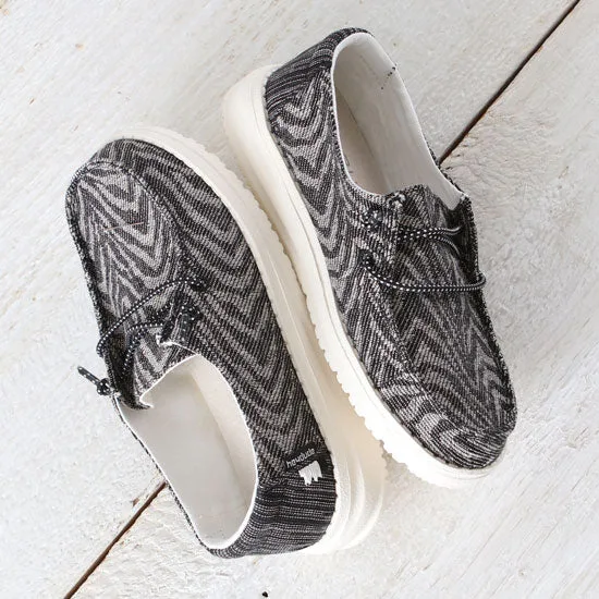 Hey Dude Wendy Woven Zebra Black Stripe Shoes - Image 2
