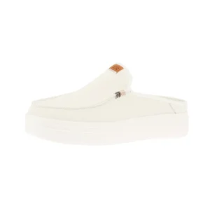 Hey Dude Womens Austin Lift White Leather Slip On