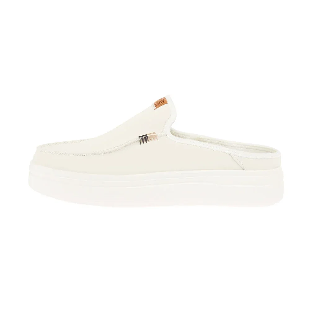 Hey Dude Womens Austin Lift White Leather Slip On - Image 2