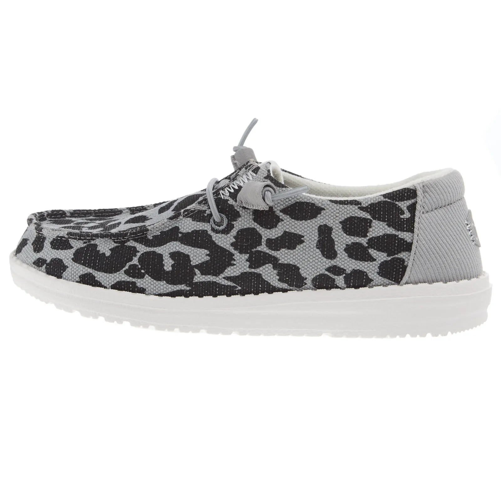 Hey Dude Womens Wendy Leopard Sparkle Black/Grey Casual - Image 2