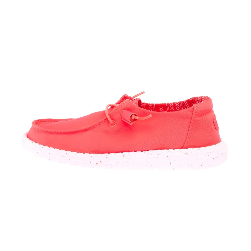 Hey Dude Women`s Wendy Stretch Canvas Fiery Coral Casual - Image 2