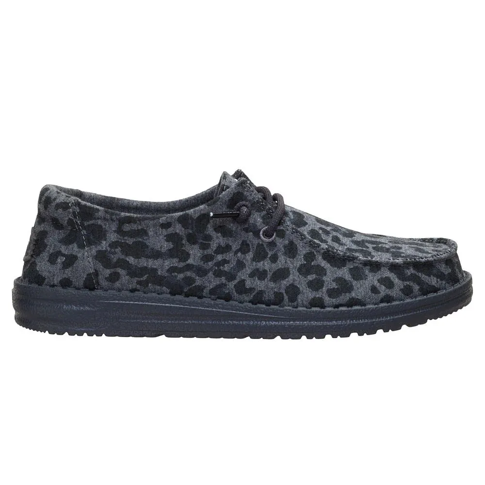 Hey Dude Women's Wendy Stretch Jersey Leopard Charcoal Casual - Image 2