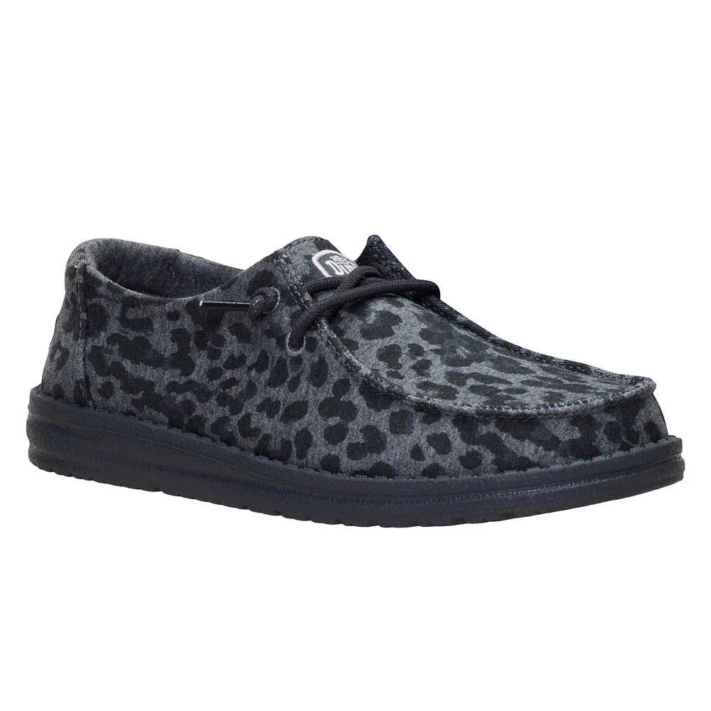 Hey Dude Women's Wendy Stretch Jersey Leopard Charcoal Casual