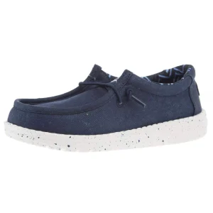 Hey Dude Youth Wally Canvas Navy Casual Shoe