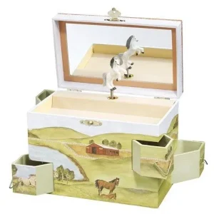 HideawayHorse Musical Treasure Box 7.75x4.5x6 Stee