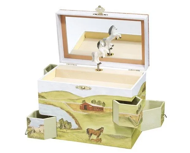 HideawayHorse Musical Treasure Box 7.75x4.5x6 Stee