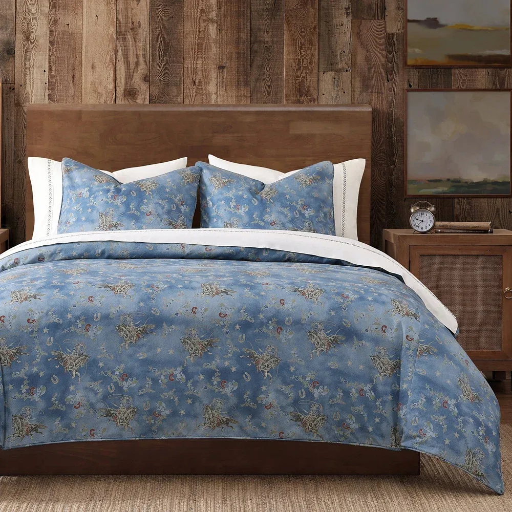 Hiend Accents Lee Western Washed Denim Bedding Set - Image 2