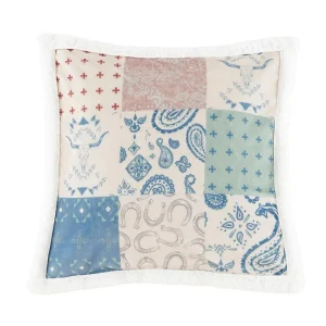 Hiend Accents Patchwork Paisley Campfire Sherpa Pillow
