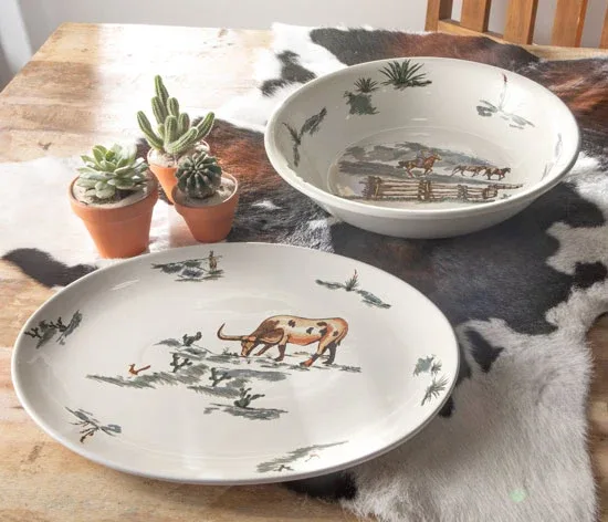 Hiend Accents Ranch Life in Color Ceramic Serving Bowl - Image 2