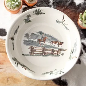 Hiend Accents Ranch Life in Color Ceramic Serving Bowl