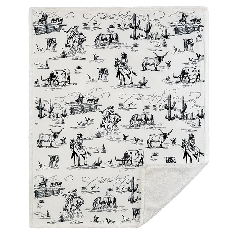 Hiend Accents Ranch Life Western Sherpa Throw Blanket - Image 2