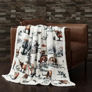Hiend Accents Ranch Life Western Toile Campfire Duffle Bag Sherpa Throw