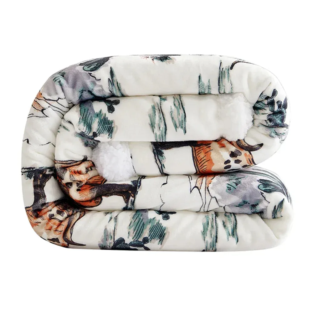 Hiend Accents Ranch Life Western Toile Campfire Duffle Bag Sherpa Throw - Image 2
