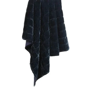 Hiend Accents Stella Faux Silk Velvet Midnight Blue Throw