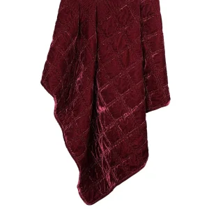 Hiend Accents Stella Faux Silk Velvet Red Throw