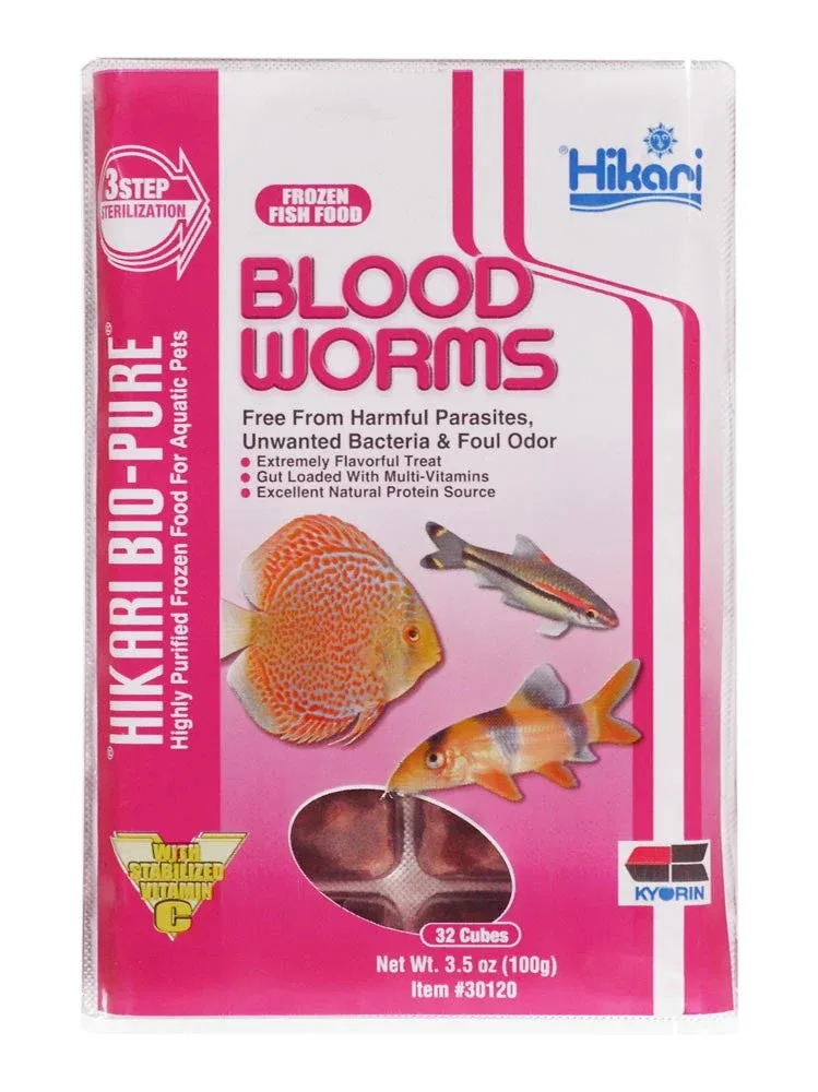 Hikari Blood Worm Frozen Fish Food 3.5 oz SD-5