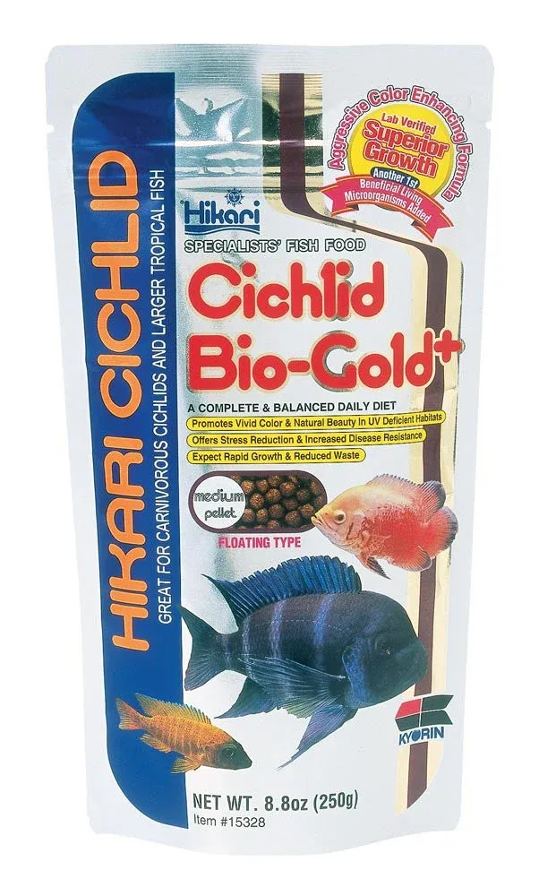Hikari Cichlid BioGold+ Pellet Fish Food 8.8oz MD
