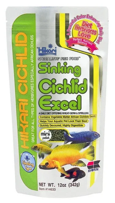 Hikari Cichlid Excel Sinking Pellets Fish Food 12 oz Mini - Image 2