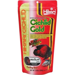 Hikari Cichlid Gold Medium Pellets Fish Food 8.8oz