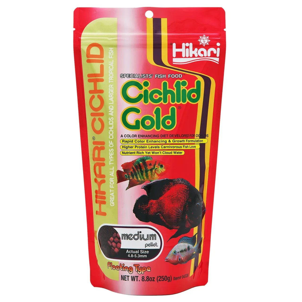 Hikari Cichlid Gold Pellets Fish Food 8.8oz MD