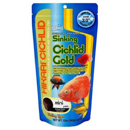 Hikari Cichlid Gold Sinking Pellets Fish Food 12oz Mini - Image 2