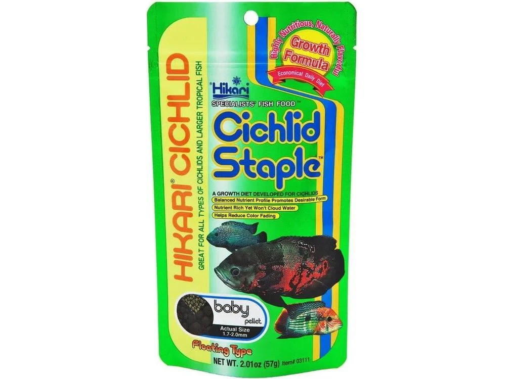 Hikari Cichlid Staple Baby Pellets Fish Food 2 oz
