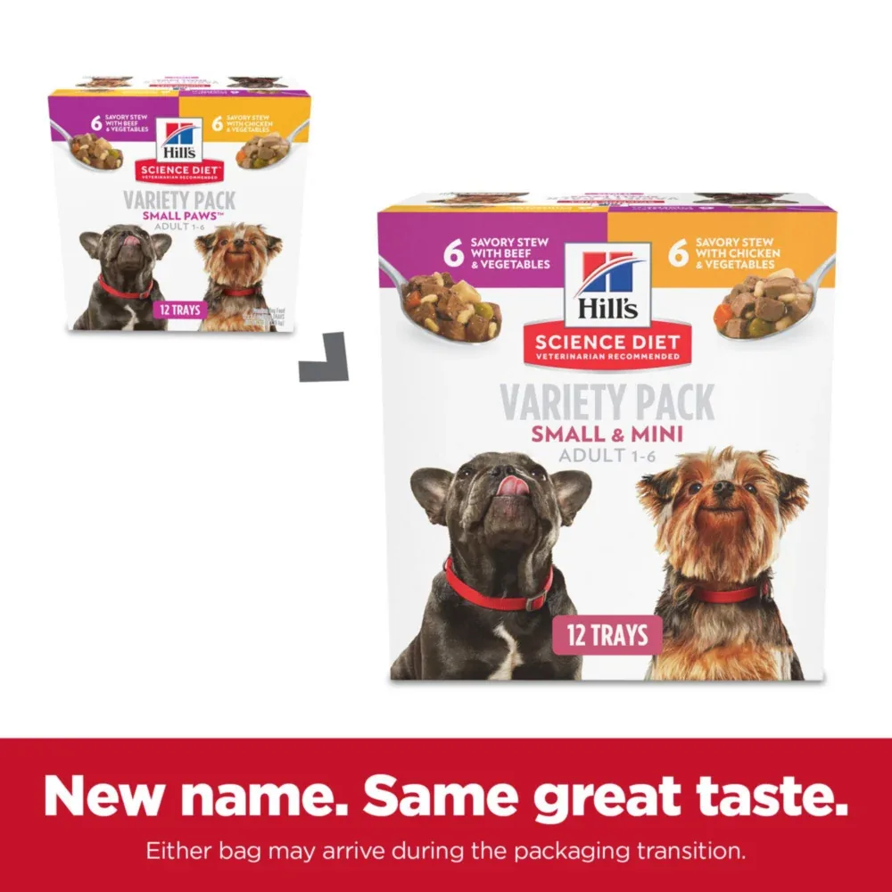 Hill's Science Diet Adult Small & Toy Breed Savory Chicken/Beef and Vegetable Stew Variety Pack Wet Dog Food - Image 2