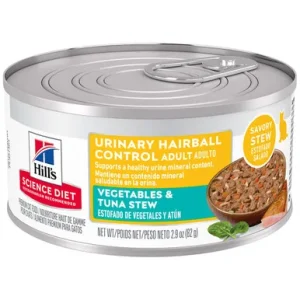 Hill's Science Diet Urinary Hairball Control Vegetables & Tuna Stew Adult Premium Canned Cat Food