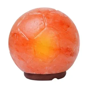 Himalayan Rock Salt Soccer Ball Lamp 8lbs Bk/Wh