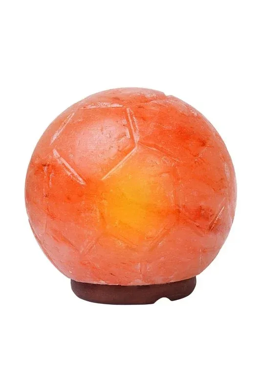 Himalayan Rock Salt Soccer Ball Lamp 8lbs Bk/Wh