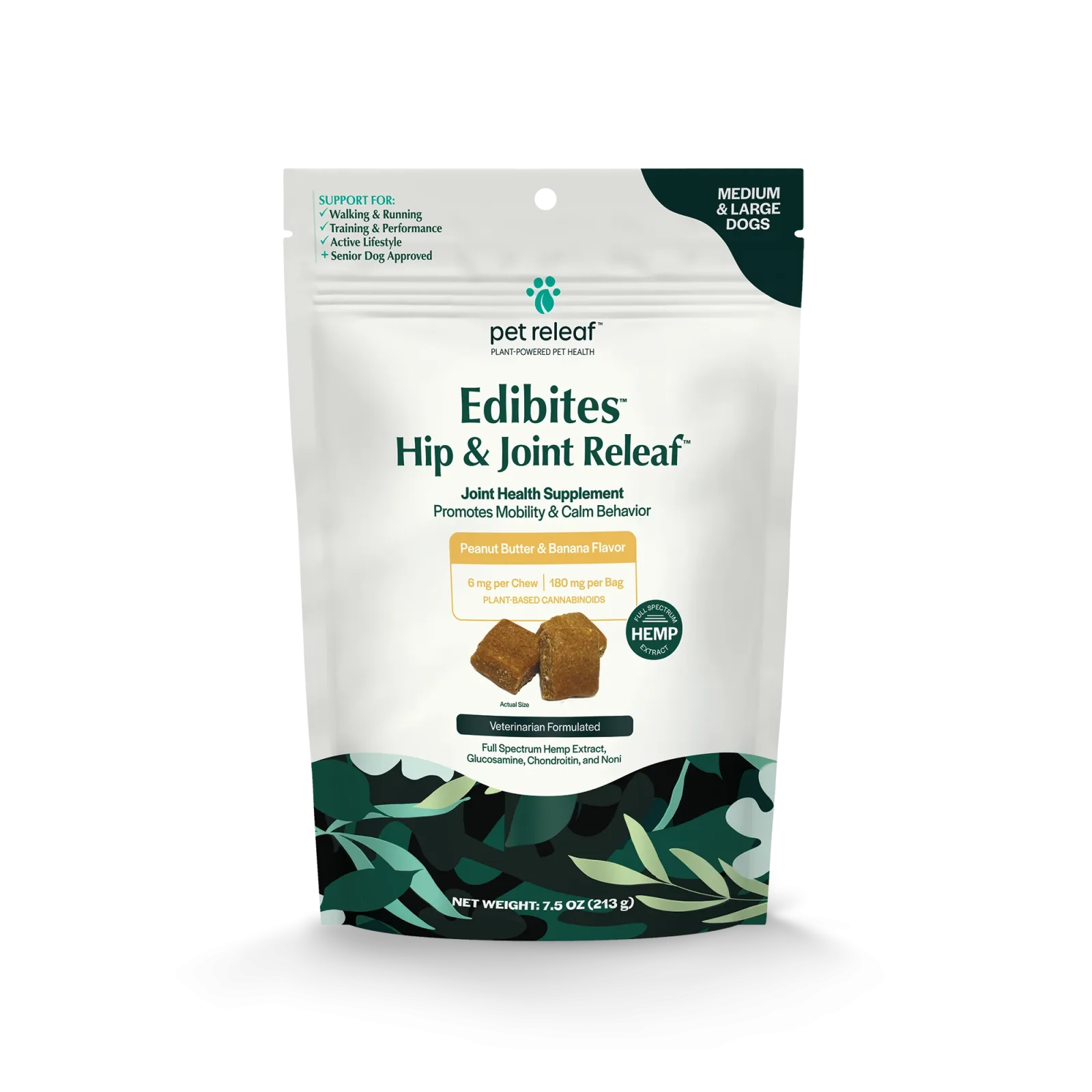 Hip & Joint Releaf Edibites Peanut Butter & Banana — Medium & Large Breed