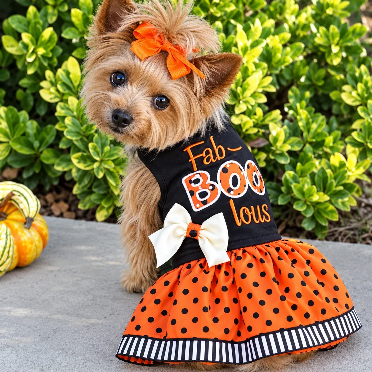 Holiday Dog Harness Dress - Fab-BOO-lous