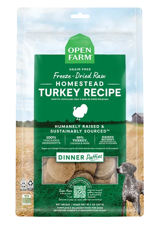 Homestead Turkey Freeze Dried Raw Patties for Dogs